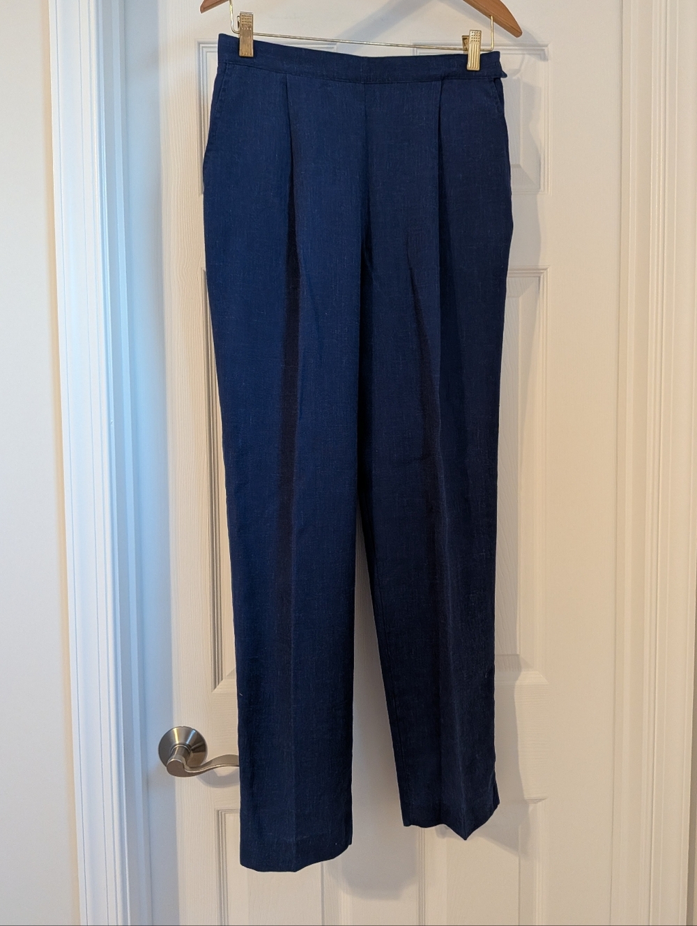 Impressions Navy Pleated Womens Dress Pants